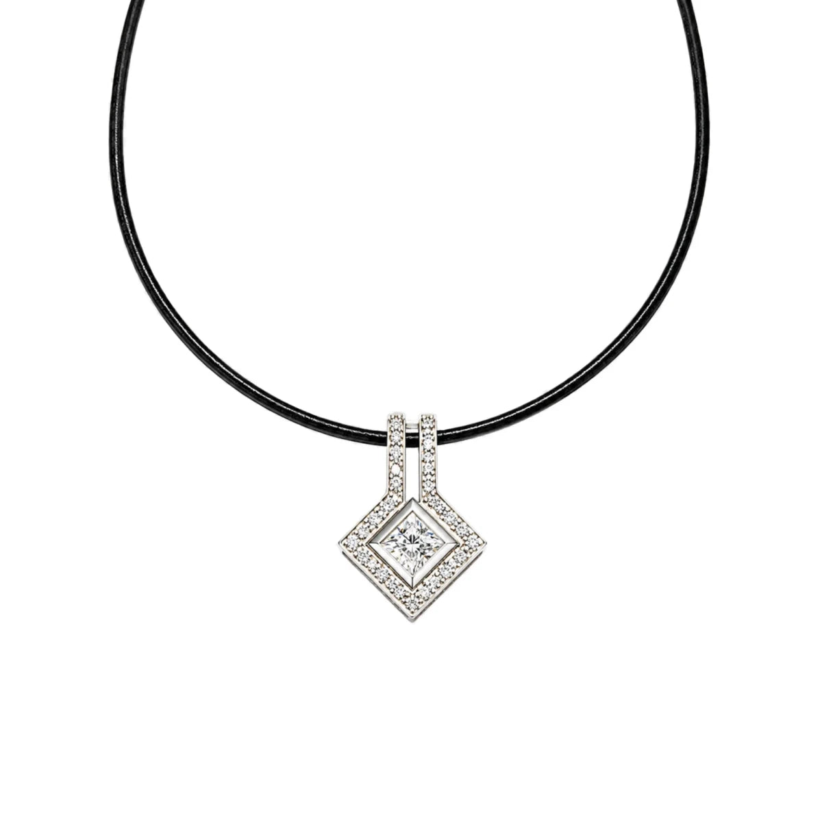 Pendentif en or blanc et diamants - Castafiore