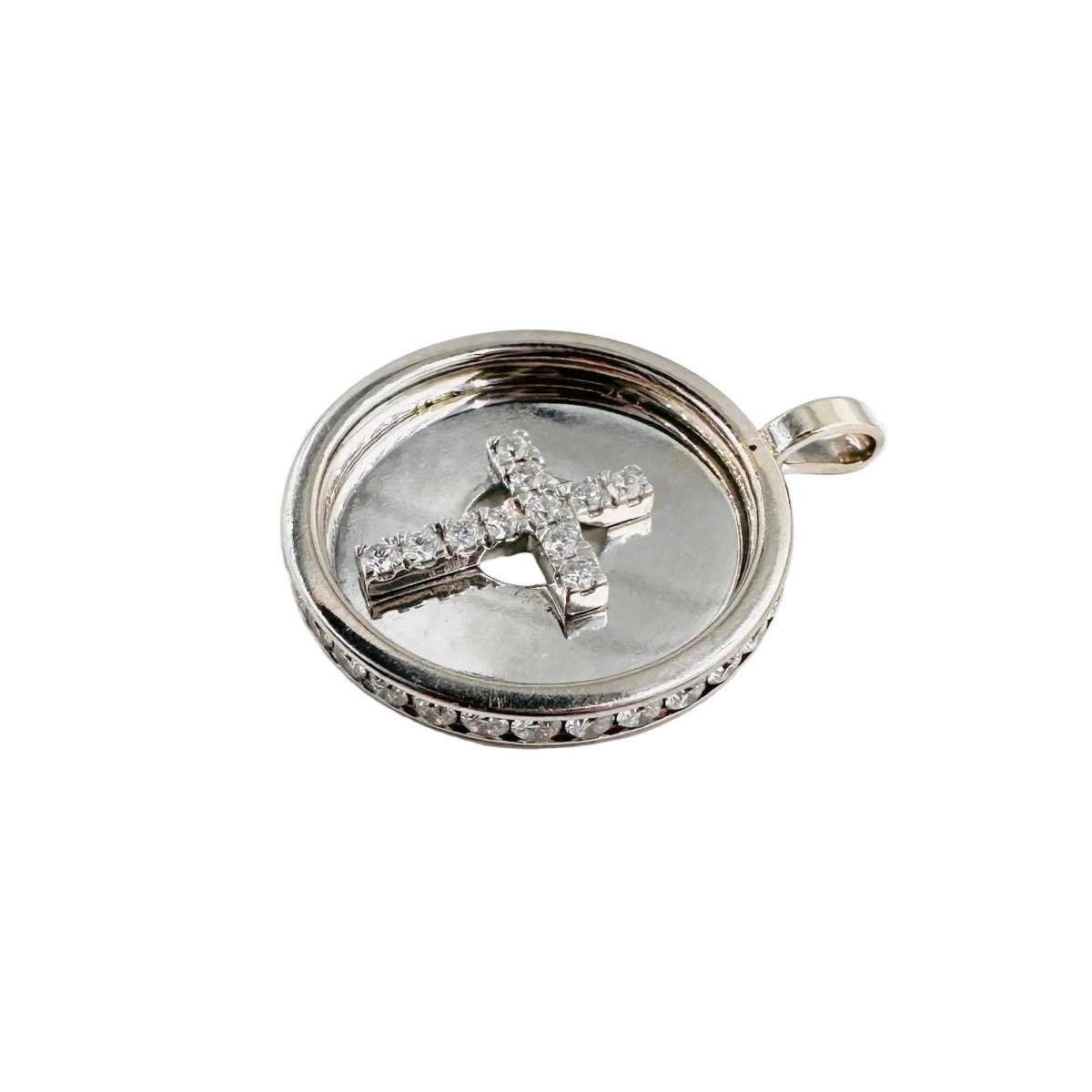 Pendentif en or blanc et diamants - Castafiore