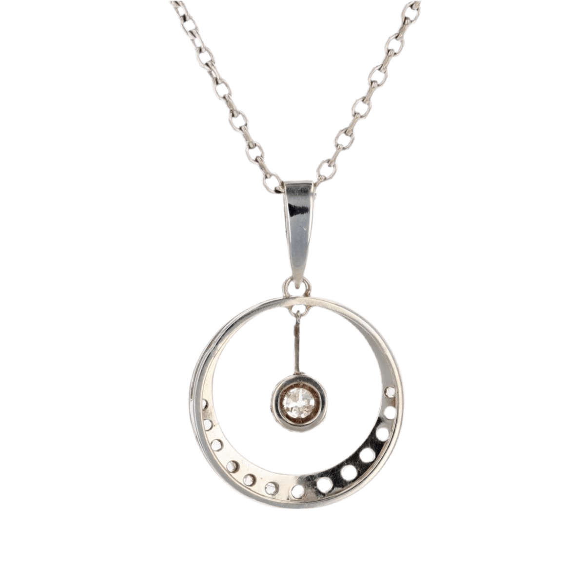 Pendentif en or blanc et diamants - Castafiore