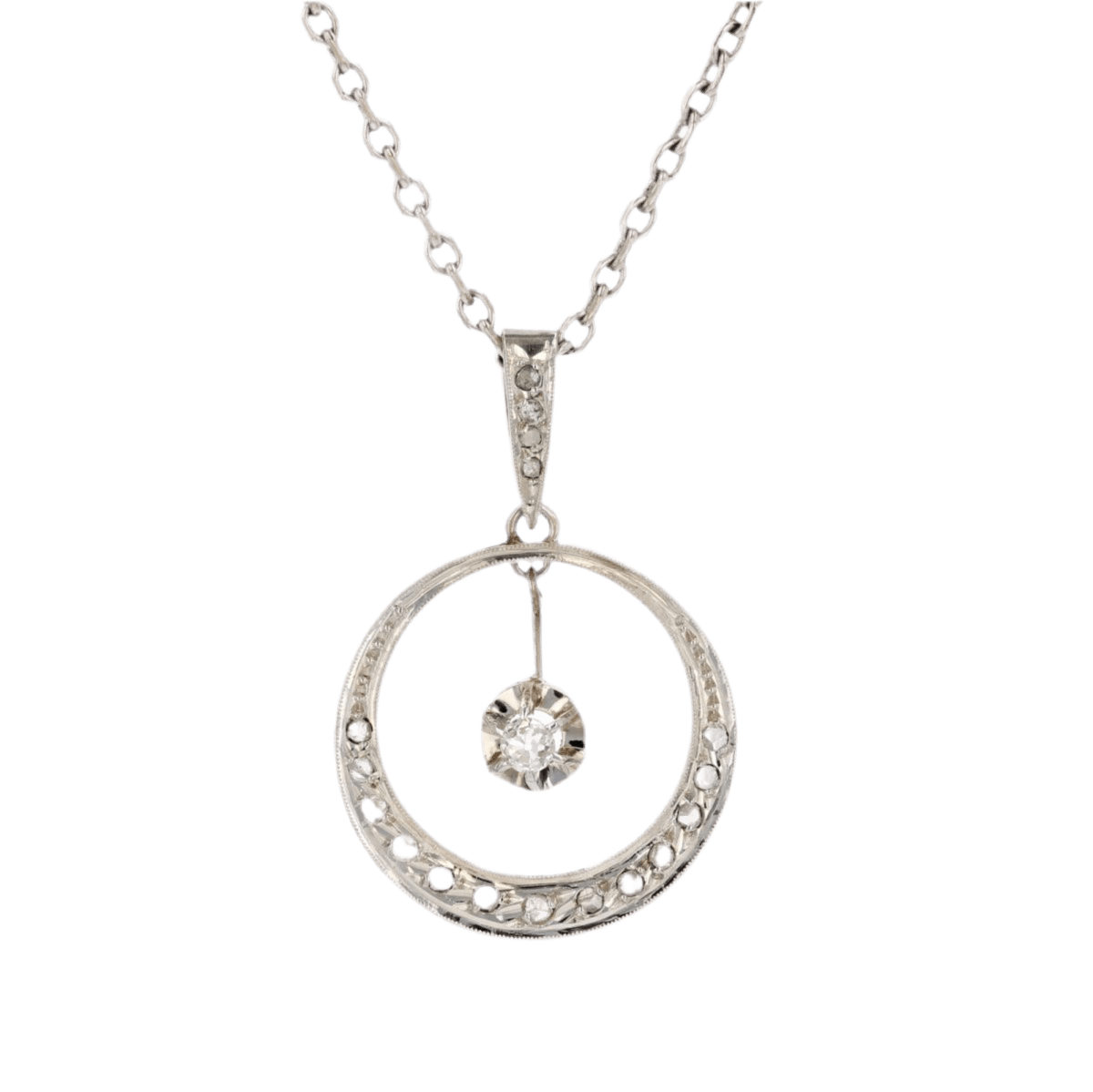 Pendentif en or blanc et diamants - Castafiore