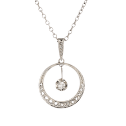 Pendentif en or blanc et diamants - Castafiore