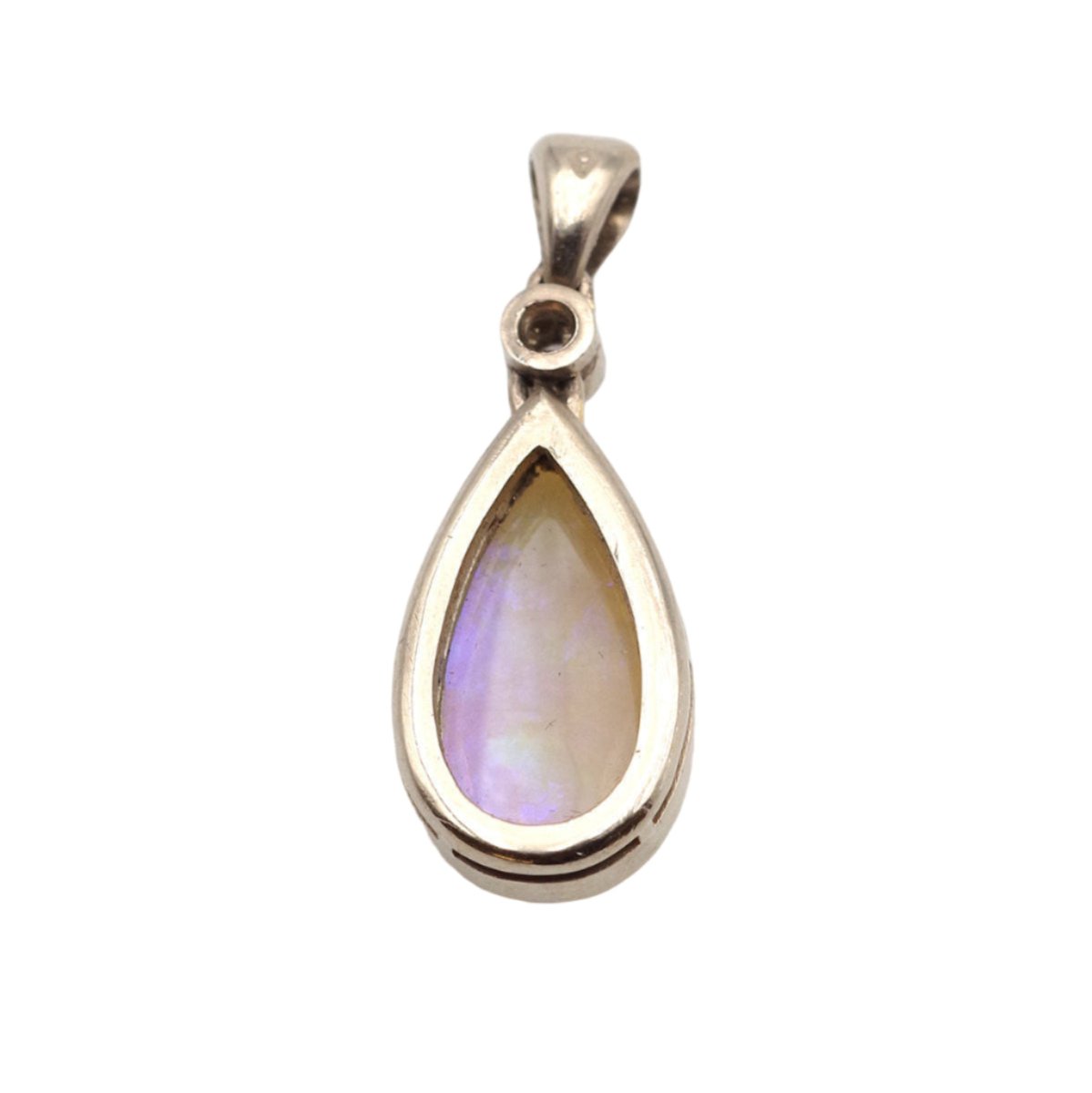 Pendentif en or blanc, opale et diamants - Castafiore