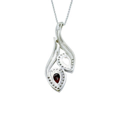 Pendentif en or blanc, opale, grenat et diamants - Castafiore