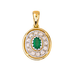 Pendentif en or blanc, or jaune, émeraude et diamants - Castafiore