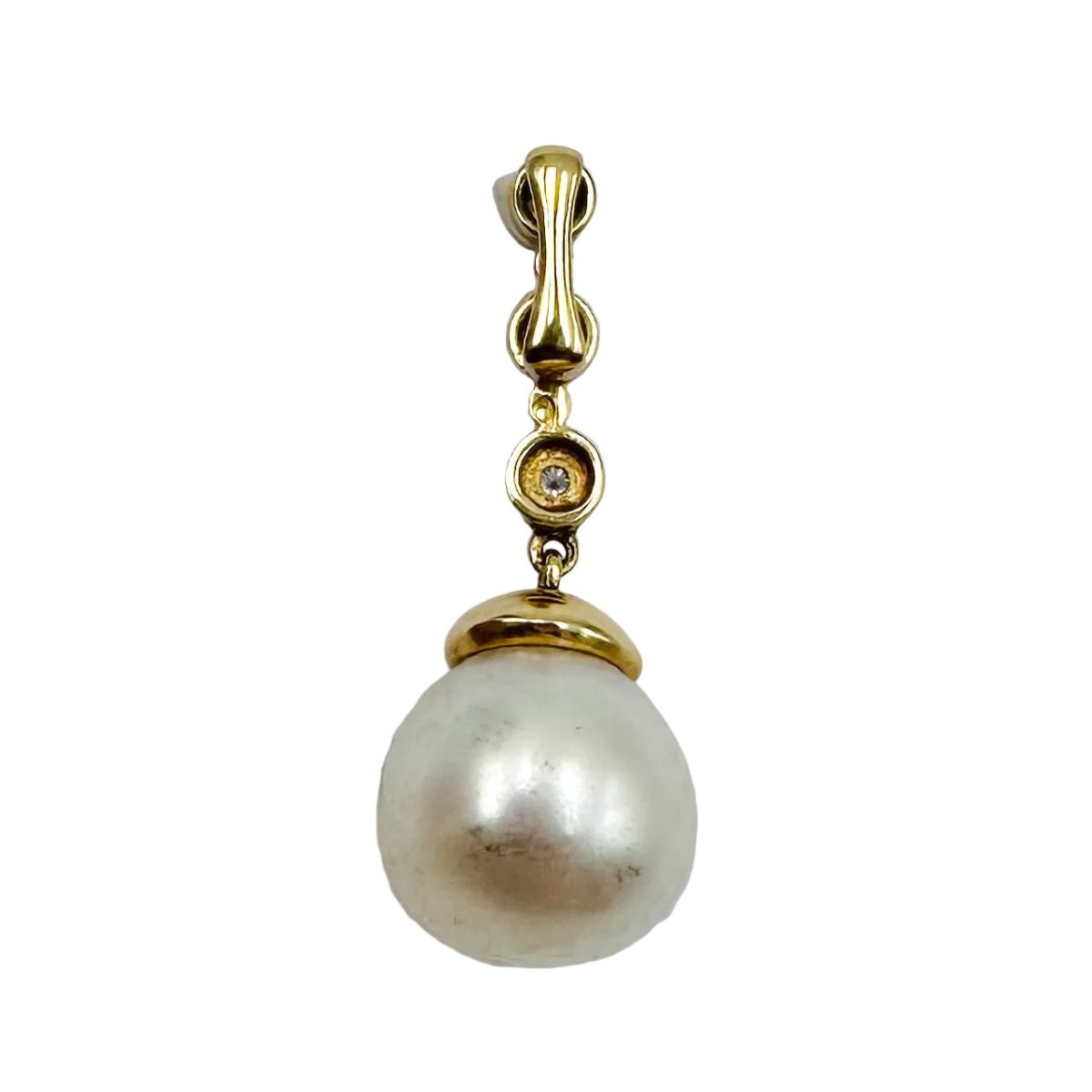 Pendentif en or blanc, or jaune, perle et diamants - Castafiore