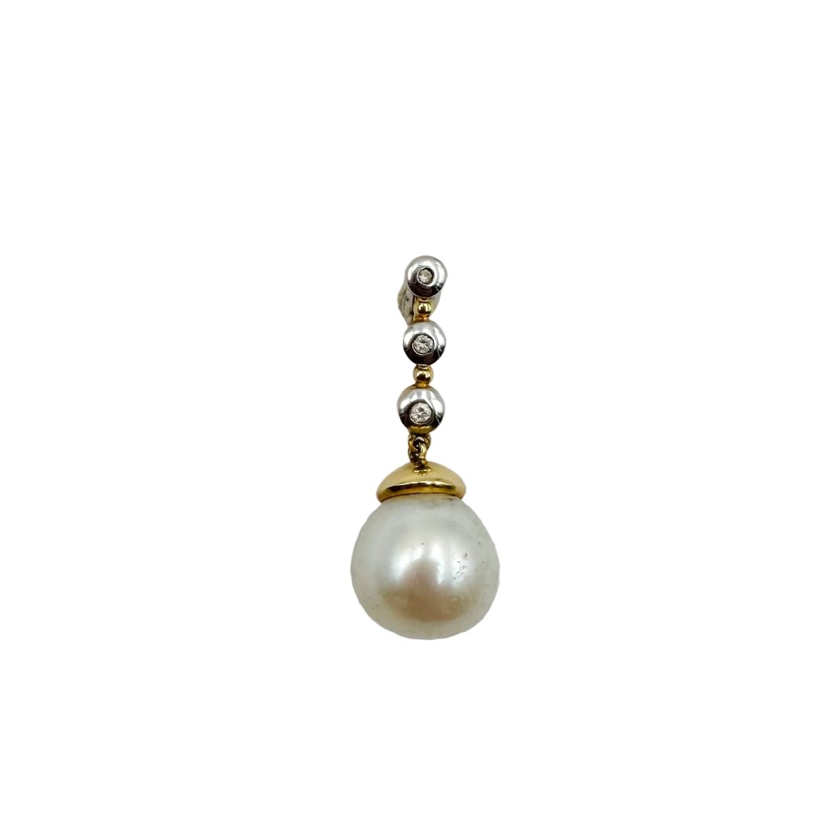 Pendentif en or blanc, or jaune, perle et diamants - Castafiore