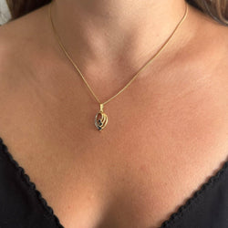 Pendentif en or blanc, or jaune, saphirs et diamant - Castafiore