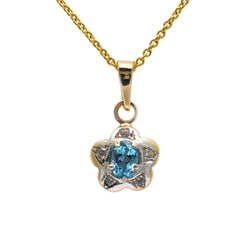 Pendentif en or blanc, or jaune, topaze et diamants - Castafiore