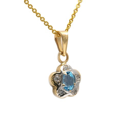 Pendentif en or blanc, or jaune, topaze et diamants - Castafiore