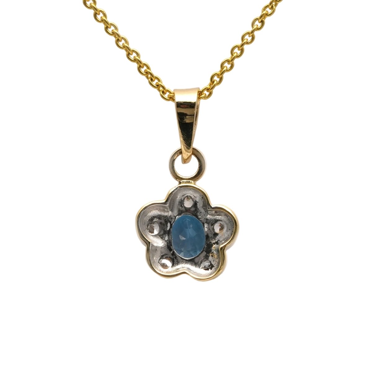 Pendentif en or blanc, or jaune, topaze et diamants - Castafiore