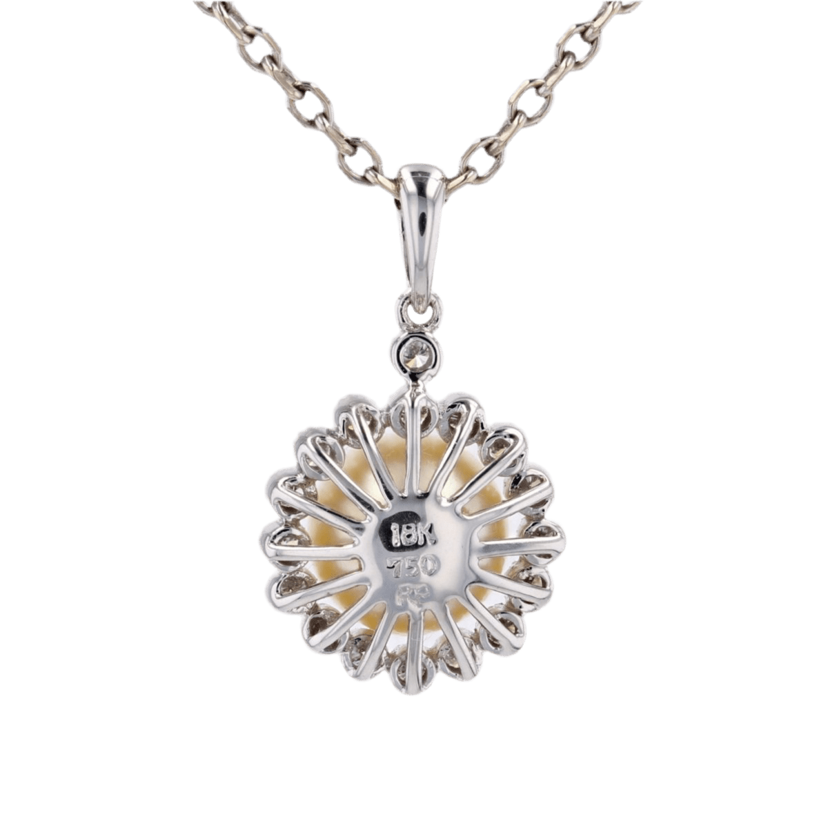 Pendentif en or blanc, perle et diamants - Castafiore