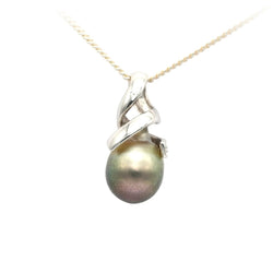 Pendentif en or blanc, perle et diamants - Castafiore