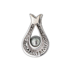 Pendentif en or blanc, perle et diamants - Castafiore