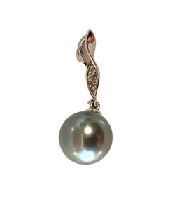 Pendentif en or blanc, perle et diamants - Castafiore