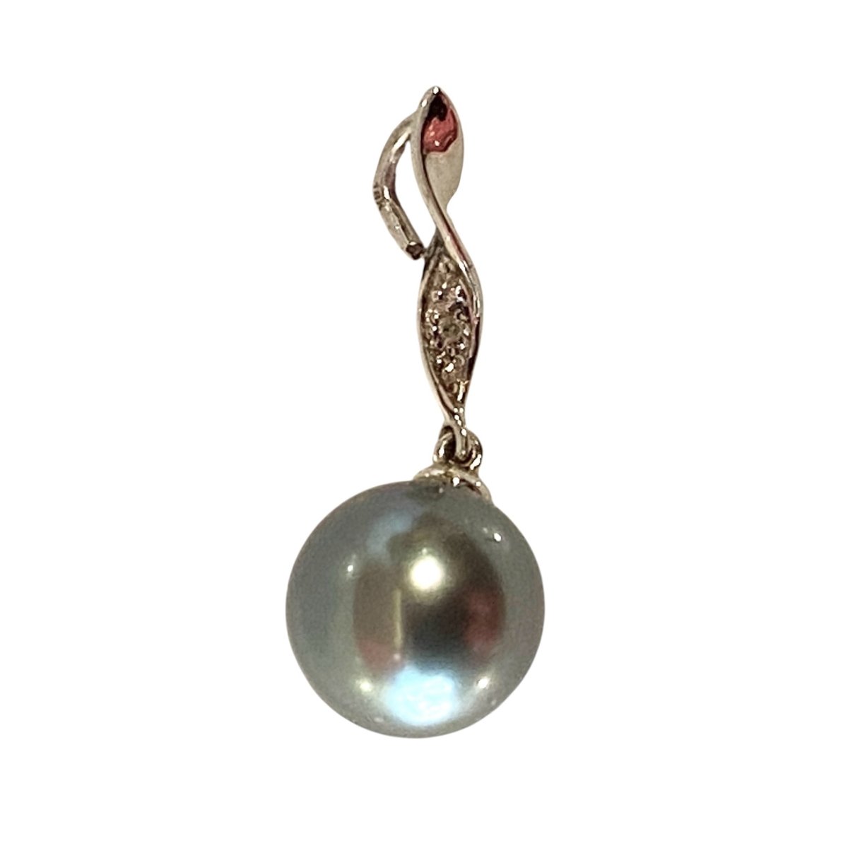 Pendentif en or blanc, perle et diamants - Castafiore