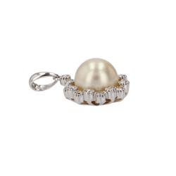 Pendentif en or blanc, perle et diamants - Castafiore