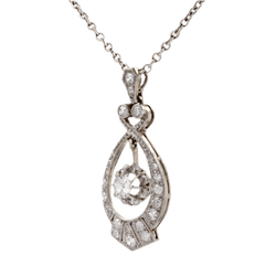 Pendentif en or blanc, platine et diamants - Castafiore