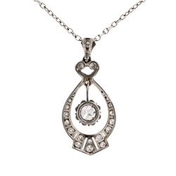 Pendentif en or blanc, platine et diamants - Castafiore