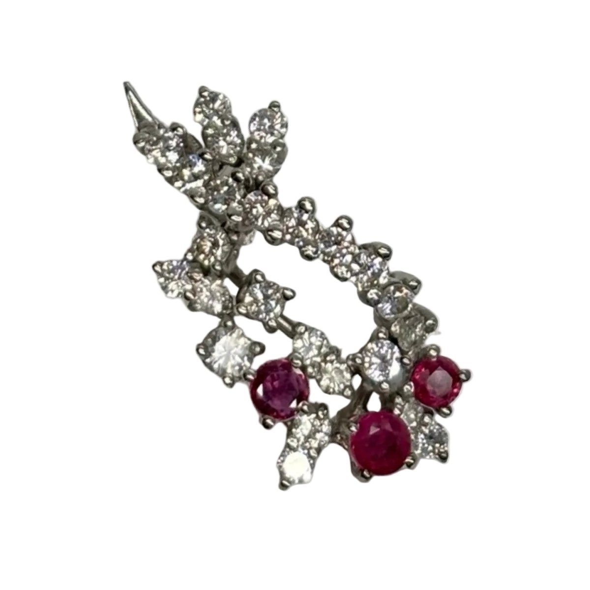 Pendentif en or blanc, rubis et diamants - Castafiore