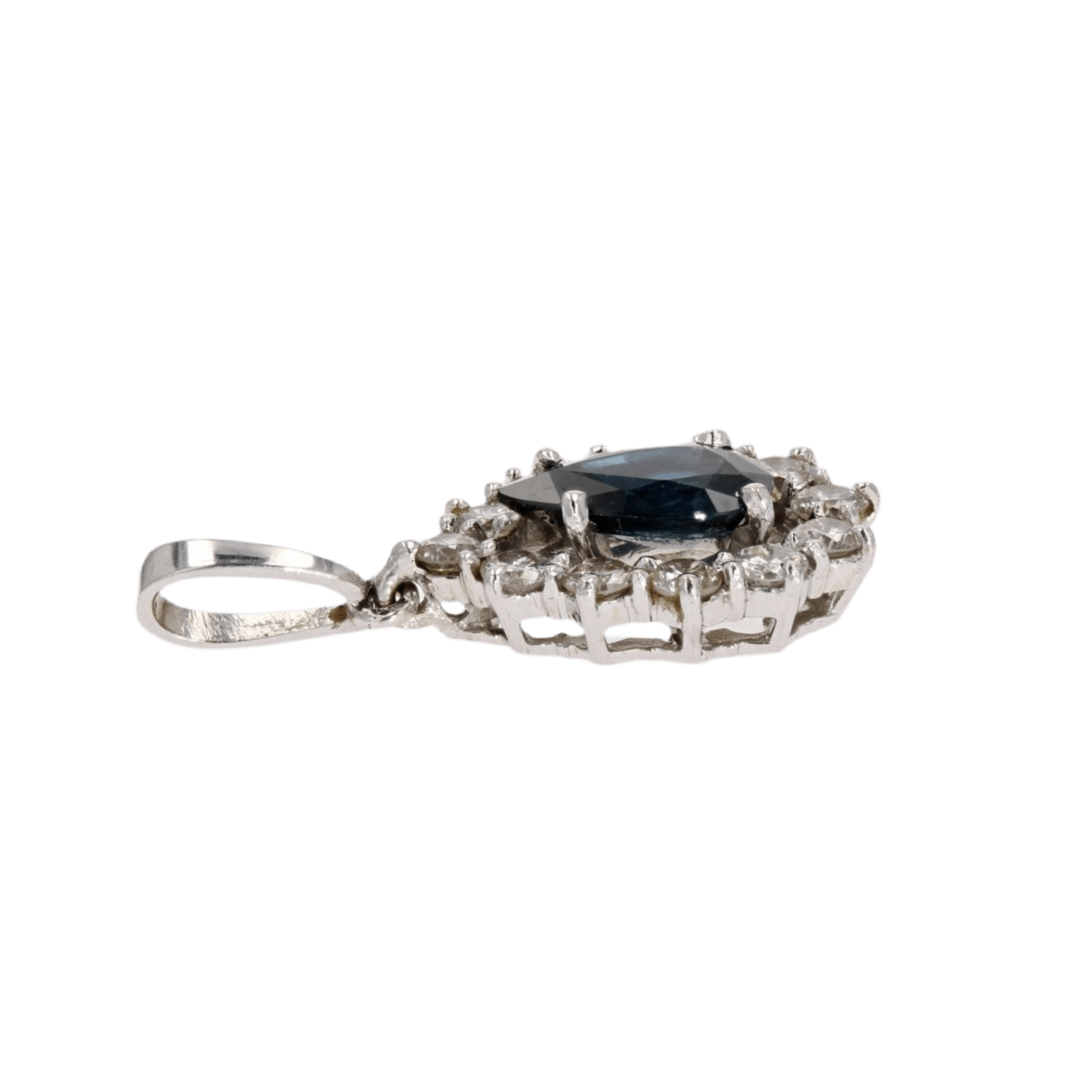 Pendentif en or blanc, saphir et diamants - Castafiore