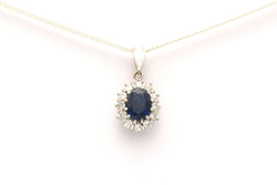Pendentif en or blanc, saphir et diamants - Castafiore