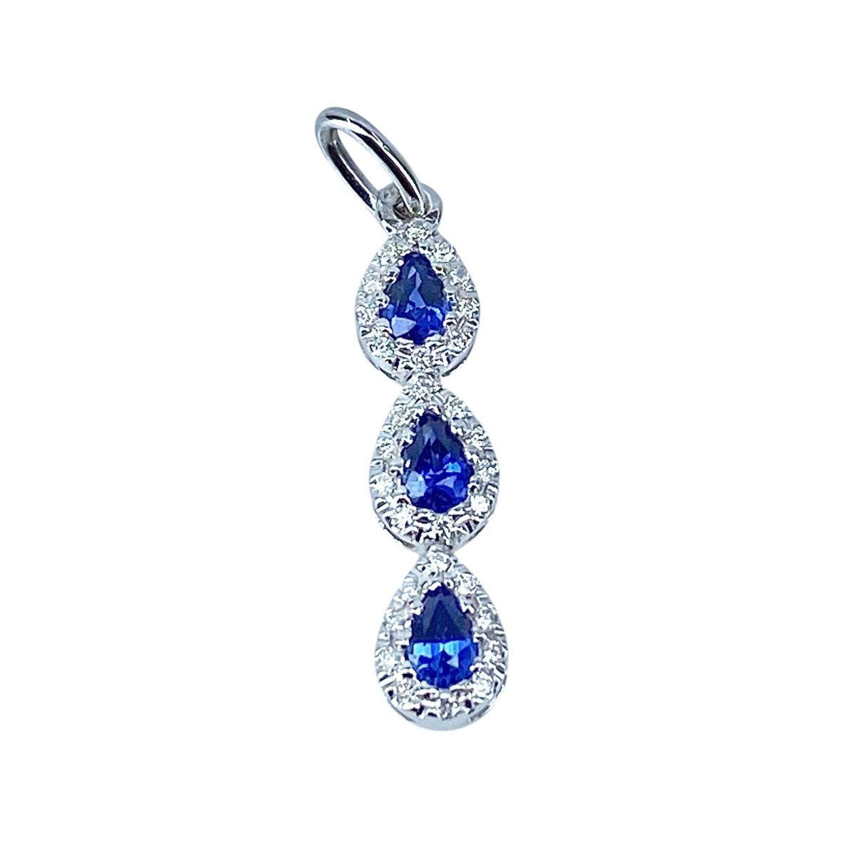 Pendentif en or blanc, saphir et diamants - Castafiore