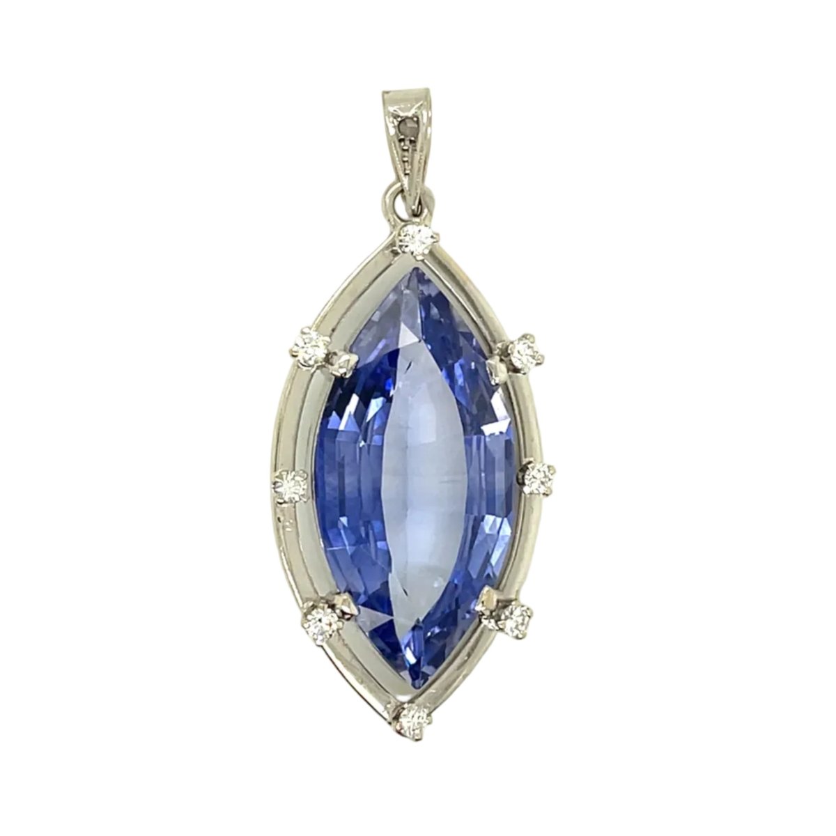 Pendentif en or blanc, saphir et diamants - Castafiore