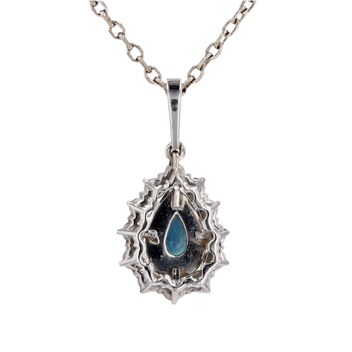 Pendentif en or blanc, saphir et diamants - Castafiore