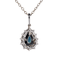 Pendentif en or blanc, saphir et diamants - Castafiore