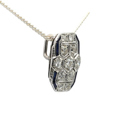 Pendentif en or blanc, saphirs et diamants - Castafiore
