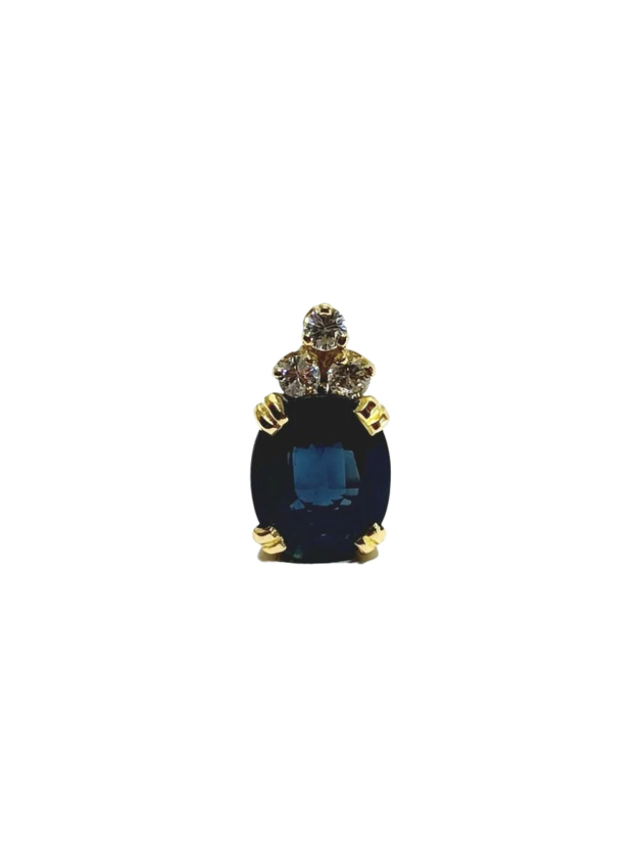 Pendentif En Or, Diamants Et Saphir - Castafiore