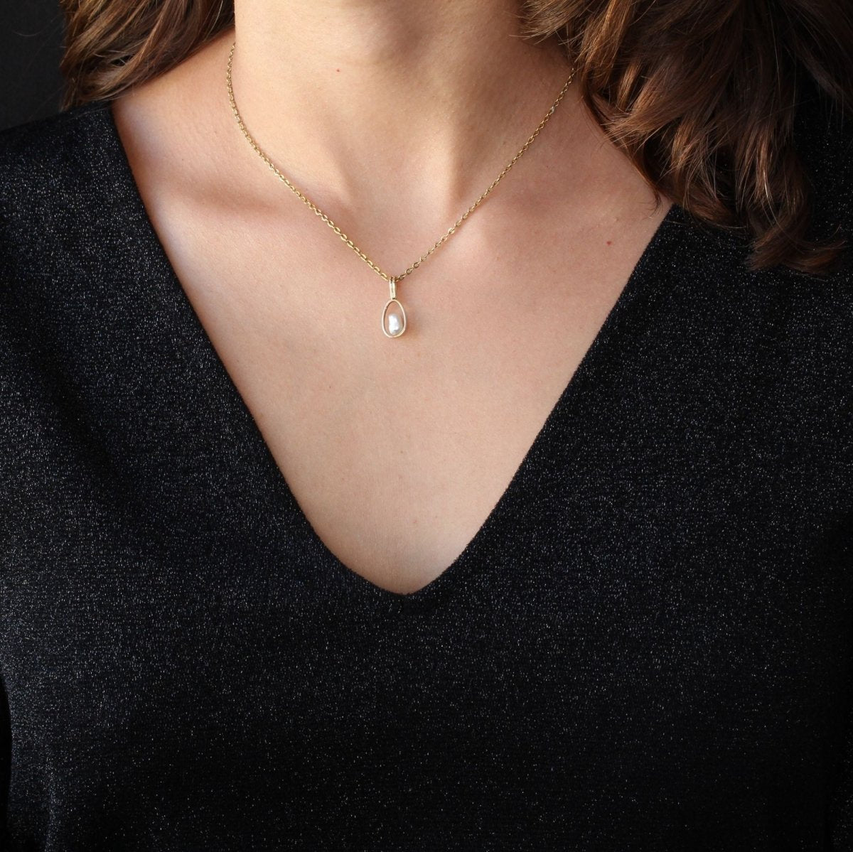 Pendentif en or et sa perle baroque - Castafiore