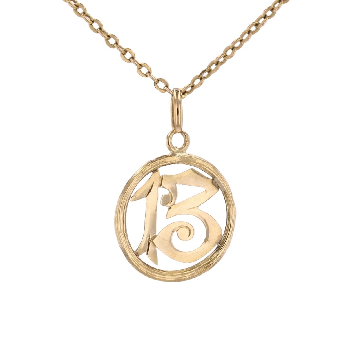 Antique number 13 pendant