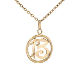 Antique number 13 pendant
