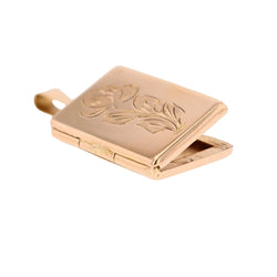 Rectangular medallion yellow gold chiseled