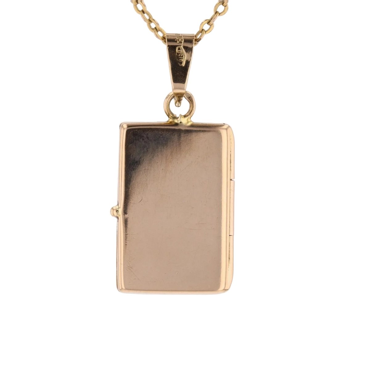 Rectangular medallion yellow gold chiseled