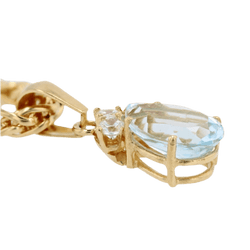 Pendentif en or jaune, aigue - marine et diamants - Castafiore