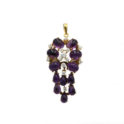 Pendentif en or jaune, améthystes et diamants - Castafiore