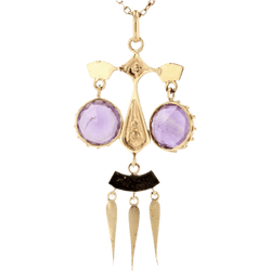 Pendentif en or jaune, améthystes et perles - Castafiore