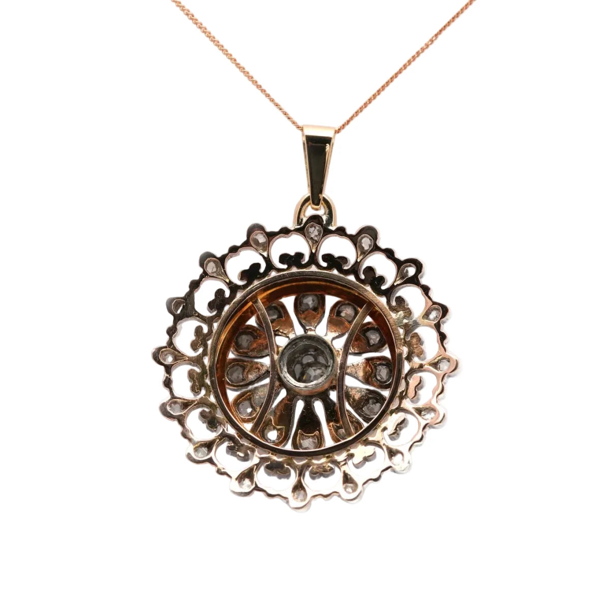Pendentif en or jaune, argent et diamants - Castafiore