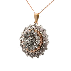 Pendentif en or jaune, argent et diamants - Castafiore