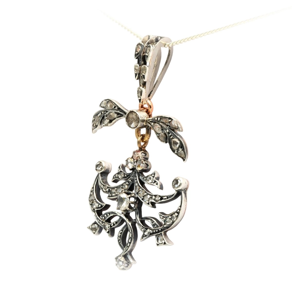 Pendentif en or jaune, argent et diamants - Castafiore