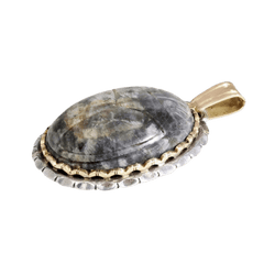 Pendentif en or jaune, argent et labradorite - Castafiore