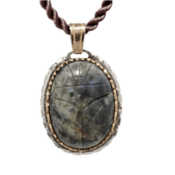 Pendentif en or jaune, argent et labradorite - Castafiore