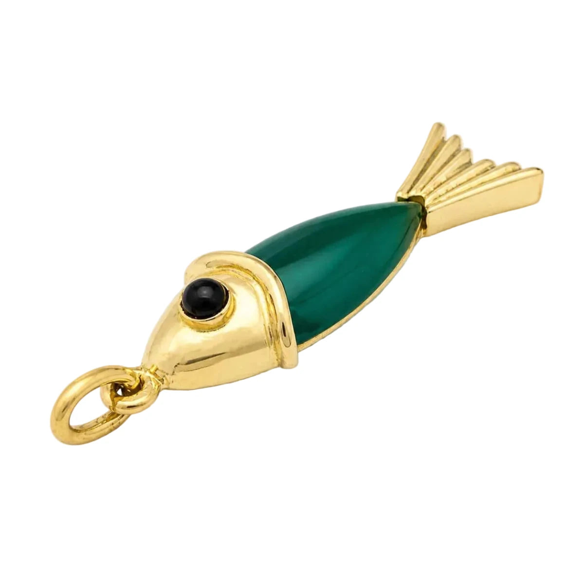 Pendentif en or jaune, calcédoine et onyx - Castafiore