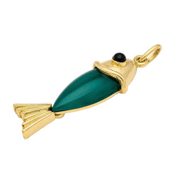 Pendentif en or jaune, calcédoine et onyx - Castafiore