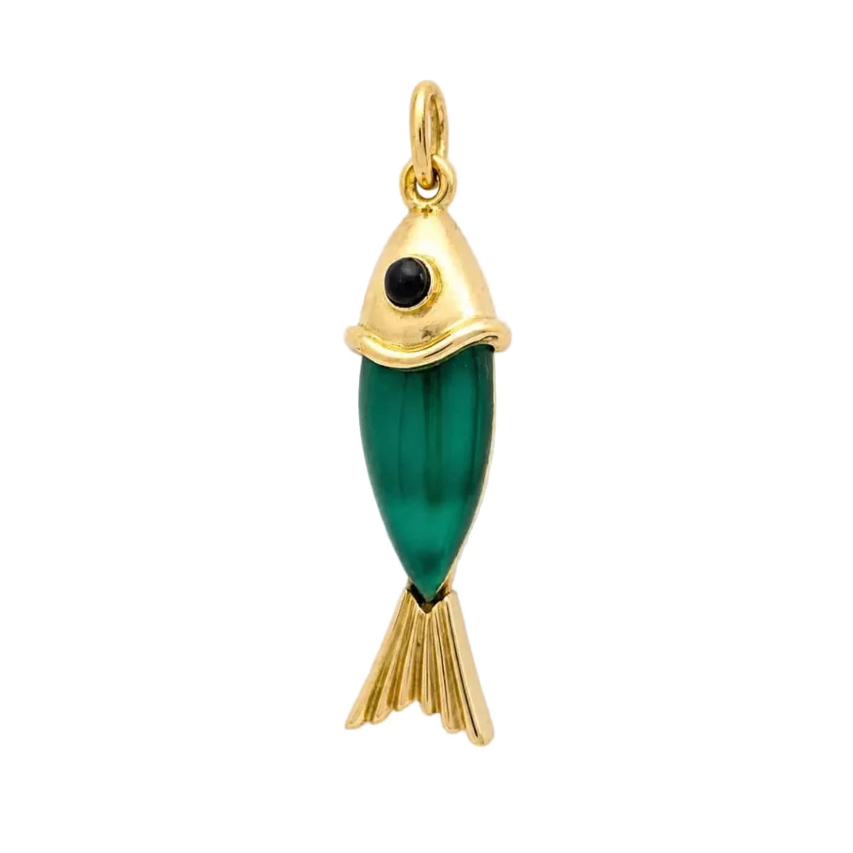 Pendentif en or jaune, calcédoine et onyx - Castafiore