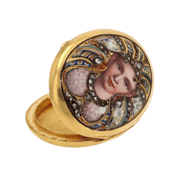 Pendentif en or jaune, émail et diamants - Castafiore