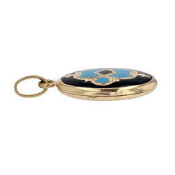 Pendentif en or jaune, émail et turquoise - Castafiore
