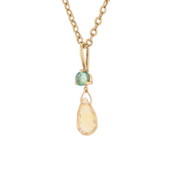 Pendentif en or jaune, émeraude et citrine - Castafiore